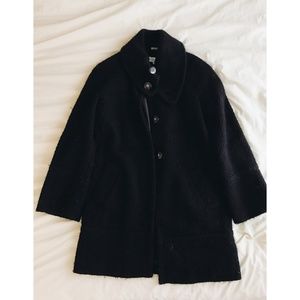 Black Larry Levine Knit Coat